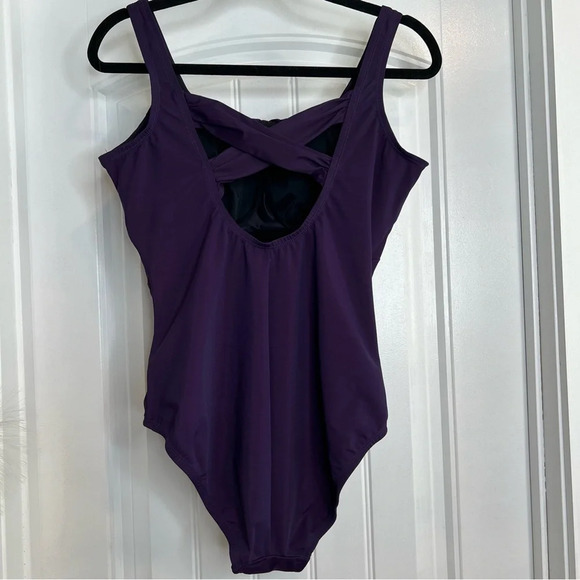 Lands’ End BlackBerry SlenderSuit Carmela Tummy Control Swimsuit. Size 10 DDD. - Picture 5 of 13
